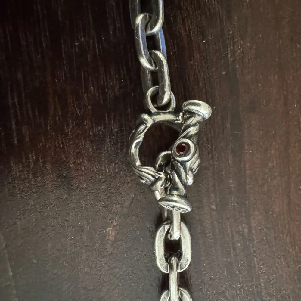 Travis Walker Double Cross Fish Hook Pendant with Chain in Solid Sterling Silver - Picture 4 of 9